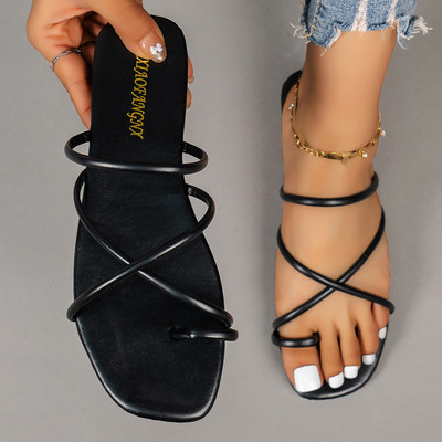 Ljetne ženske papuče za plažu 2022. Modne ravne papuče Sklizalice s četvrtastim prstima Ženske cipele za slobodno vrijeme na otvorenom Zapatos Para Mujer