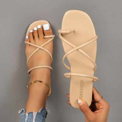 Ljetne ženske papuče za plažu 2022. Modne ravne papuče Sklizalice s četvrtastim prstima Ženske cipele za slobodno vrijeme na otvorenom Zapatos Para Mujer