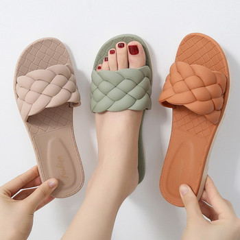 Нови летни чехли Дамски плоски луксозни плажни джапанки за открито Дамски сандали Тенденция Марка Дизайн Пързалки Обувки Жена 2023