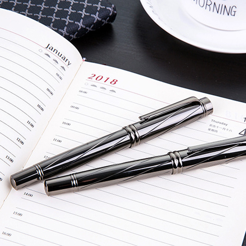 Luksuzna kemijska olovka s crnom tintom, kombinacija poslovnog uredskog rolera sa srednjim vrhom Novo