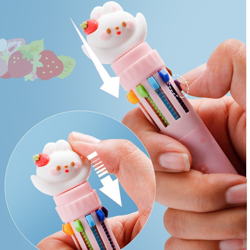 1vnt Animacinių filmų 10 spalvų tušinukas Mielas triušio sūrio meškos žymeklis 0,5 mm raštinės reikmenys Biuro mokykla A7245