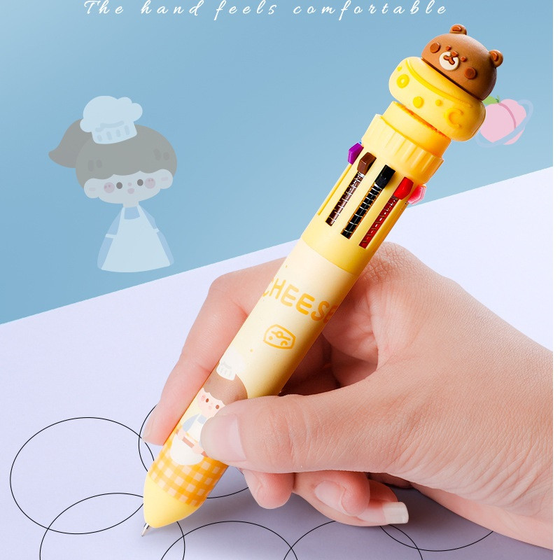 1vnt Animacinių filmų 10 spalvų tušinukas Mielas triušio sūrio meškos žymeklis 0,5 mm raštinės reikmenys Biuro mokykla A7245