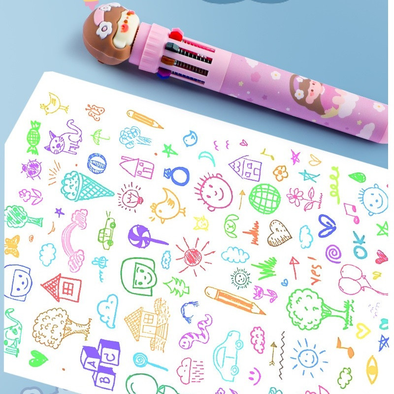 1vnt Animacinių filmų 10 spalvų tušinukas Mielas triušio sūrio meškos žymeklis 0,5 mm raštinės reikmenys Biuro mokykla A7245