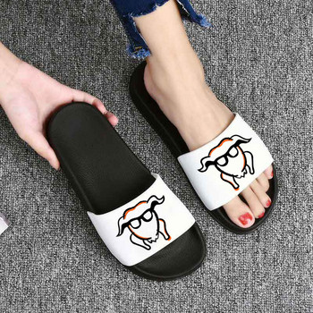 Дамски чехли Friends Printing Cartoon Домашни чехли Сандали с дебела подметка Дамски обувки Дамски джапанки Вътрешни плоски дамски пързалки