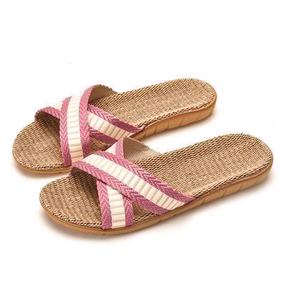 Lanene papuče Kućne kućne papuče za par Drveni pod Pamučno laneno kućno Neklizajuće debelo dno Ljetne papuče za muškarce i žene