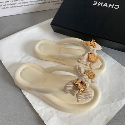 Papuci de femei Bowknot de modă 2023 Noua vară, pentru interior și exterior, papuci de plajă, scară netedă, papuci EVA anti-alunecare