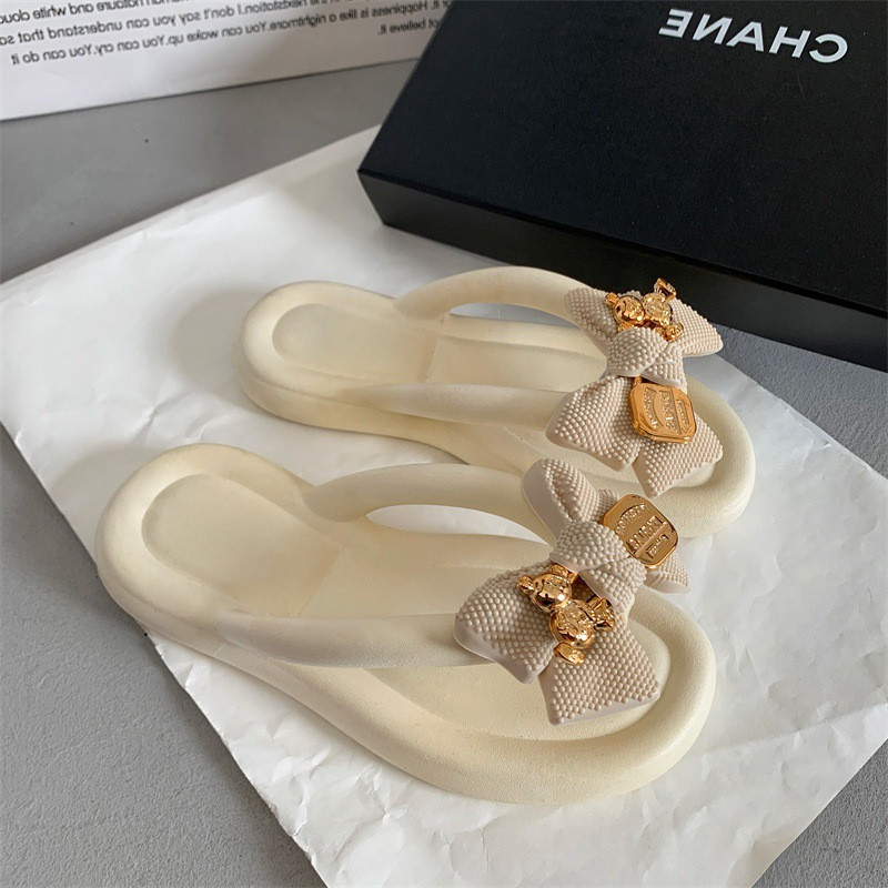 Papuci de femei Bowknot de modă 2023 Noua vară, pentru interior și exterior, papuci de plajă, scară netedă, papuci EVA anti-alunecare