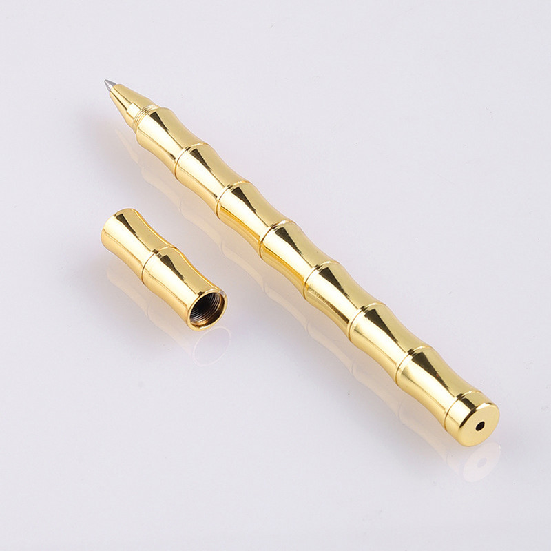 Pix roller cu ornamente clasice, detașabil, alamă din bambus, 0,5 mm, pix negru, papetărie, rechizite școlare, pix de scris