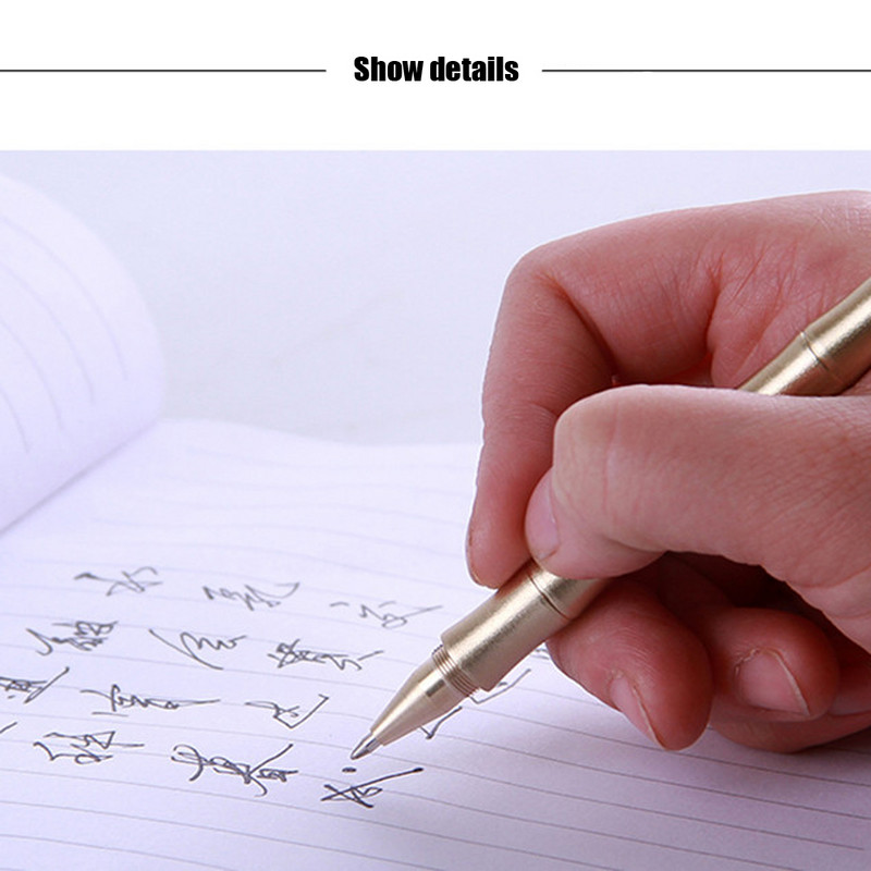 Pix roller cu ornamente clasice, detașabil, alamă din bambus, 0,5 mm, pix negru, papetărie, rechizite școlare, pix de scris