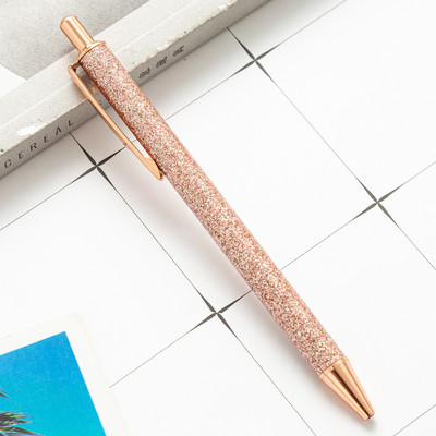2 kom New Flash Crystal Pen Metalni privjesak Kemijska olovka Bullet 1.0mm Uredska i školska kemijska olovka Tinta crna