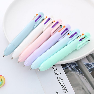 2 KOM Papirnice Školski pribor 6 Color Macaron višebojna kemijska olovka Višenamjenska uredska kreativna dječja olovka