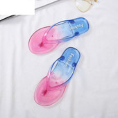 Kristalne sandale i papuče s gradijentnom bojom Ljetne dame nose japanke Kućne neklizajuće modne cipele za plažu za par