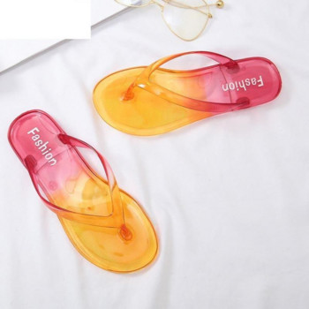 Градиентни цветни кристални сандали и чехли Лятно дамско облекло Джапанки Домашни неплъзгащи се модни плажни обувки за двойка