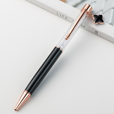1 buc. stilou cu semnătură din metal la modă, stilou cu bile drăguț, pandantiv cu stea fine, stilou din cristal, cadou pentru copii, papetărie, rechizite de birou Kawaii