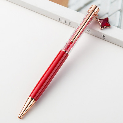 1 buc. stilou cu semnătură din metal la modă, stilou cu bile drăguț, pandantiv cu stea fine, stilou din cristal, cadou pentru copii, papetărie, rechizite de birou Kawaii
