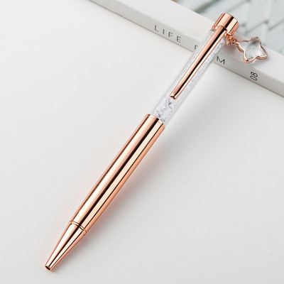 1 buc. stilou cu semnătură din metal la modă, stilou cu bile drăguț, pandantiv cu stea fine, stilou din cristal, cadou pentru copii, papetărie, rechizite de birou Kawaii