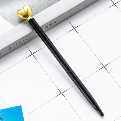 Kreativna metalna kemijska olovka u obliku srca Slatke role kemijske olovke Poslovna olovka Uredski školski pribor za pisanje