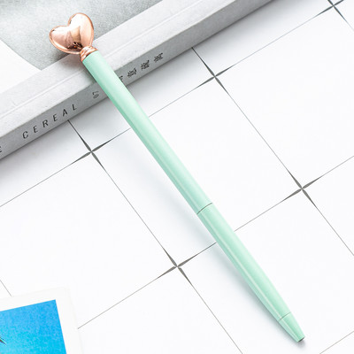 Kreativna metalna kemijska olovka u obliku srca Slatke role kemijske olovke Poslovna olovka Uredski školski pribor za pisanje