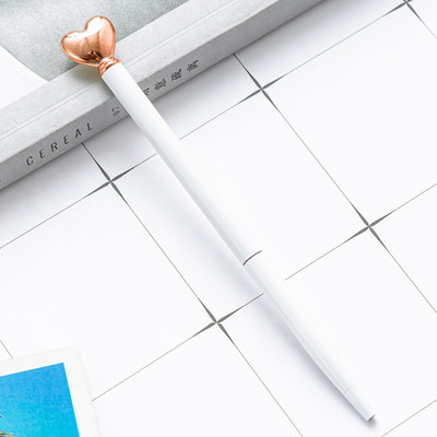 Kreativna metalna kemijska olovka u obliku srca Slatke role kemijske olovke Poslovna olovka Uredski školski pribor za pisanje