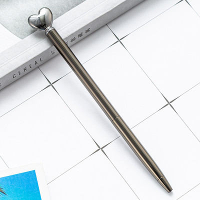 Kreativna metalna kemijska olovka u obliku srca Slatke role kemijske olovke Poslovna olovka Uredski školski pribor za pisanje