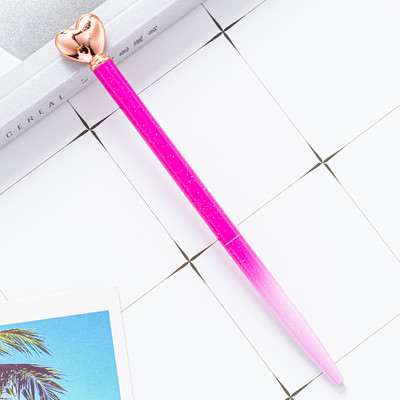 Kreativna metalna kemijska olovka u obliku srca Slatke role kemijske olovke Poslovna olovka Uredski školski pribor za pisanje