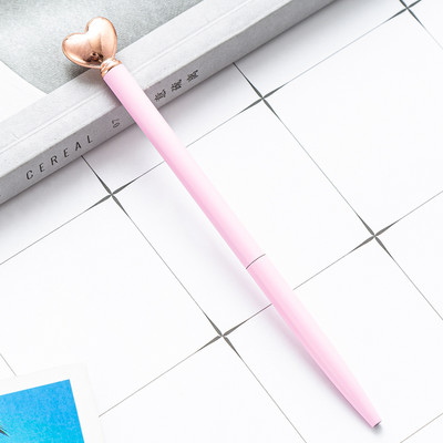 Kreativna metalna kemijska olovka u obliku srca Slatke role kemijske olovke Poslovna olovka Uredski školski pribor za pisanje