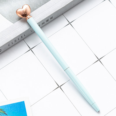 Kreativna metalna kemijska olovka u obliku srca Slatke role kemijske olovke Poslovna olovka Uredski školski pribor za pisanje