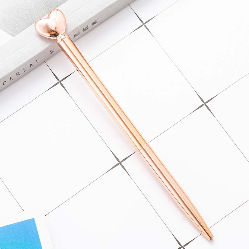 Kreativna metalna kemijska olovka u obliku srca Slatke role kemijske olovke Poslovna olovka Uredski školski pribor za pisanje