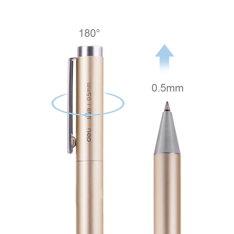 Marka Metalna olovka za znakove Kemijska olovka 0,5 mm Gel Smooth Switzerland Refill Crna tinta Poslovne uredske kemijske olovke za pisanje u školi