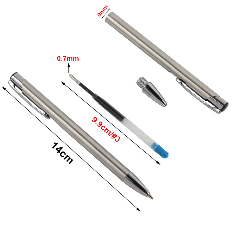 GENKKY Press Metalna kemijska olovka Kemijske olovke od nehrđajućeg čelika za školske uredske materijale Poklon olovke Školski pribor