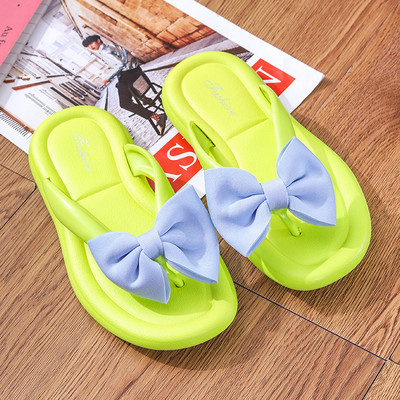 Ljetne papuče Ženske mašne Tobogani za plažu Deblje sandale Ravne EVA kućne cipele Japanke Modna ležerna obuća s platformom za slatke djevojke