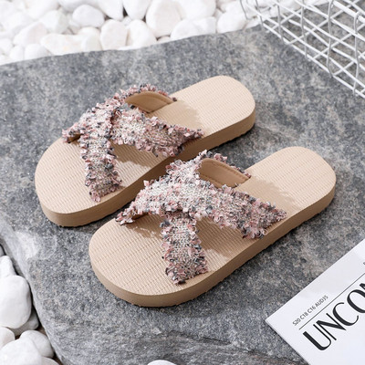 Ljetne papuče s cvjetnim printom Ženske boemske japanke na platformu Vanjske debele donje strane Cipele za plažu Sandale Zapatos