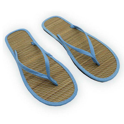 Papuci de casă plat pentru femei Sandale confortabile anti-alunecare Flip-flop din bambus din ratan Pantofi de casă pentru baie de modă Papuci