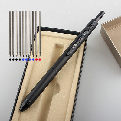 Pix multicolor 4 în 1 cu detecție gravitațională Pix și creion mecanic 3 culori Mine Negru Argintiu Roșu Albastru Pix din metal Articole de papetărie