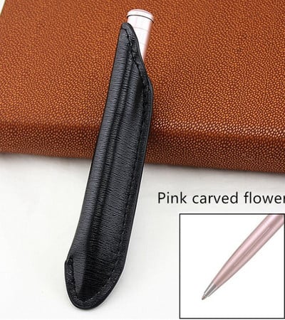 Luksuzna metalna roler olovka, kreativna torba za olovke, kemijske olovke s glatkim pisanjem, crnom tintom i poslovnim znakom + kožna pernica