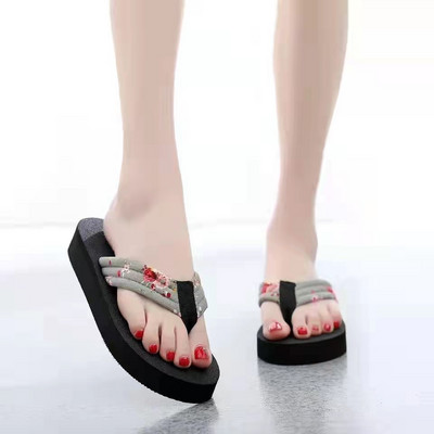 Papuci de interior pentru femei de vară, papuci de plajă cu imprimeu, papuci de casă plat pentru femei, pantofi confortabili pentru femei, pantofi pantofi pentru femei