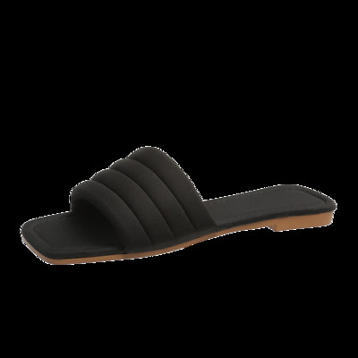 Papuče Ležerne cipele Ženske bež Sandale na petu Shale Ženske Luksuzne crne ravne ljetne meke sabo tkanine Modne tobogane