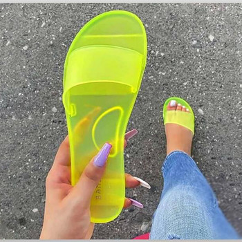 Прозрачни желирани сандали за жени, прозрачни цветни чехли за лятото, слипони, плажни обувки за закрито и открито