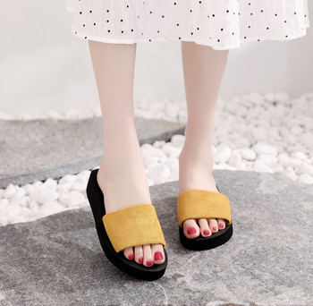 Летни обувки Дамски модни дамски плътни джапанки Неплъзгащи се плажни чехли Домашни домашни обувки Chanclas Mujer босоножки летние 2022