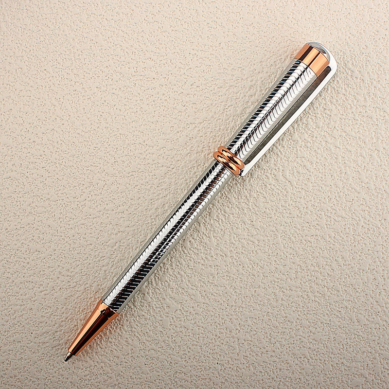 Luksuzna kvalitetna srebrna ružičasto zlatna poslovna uredska kemijska olovka Novi školski pribor za studente olovke za pisanje