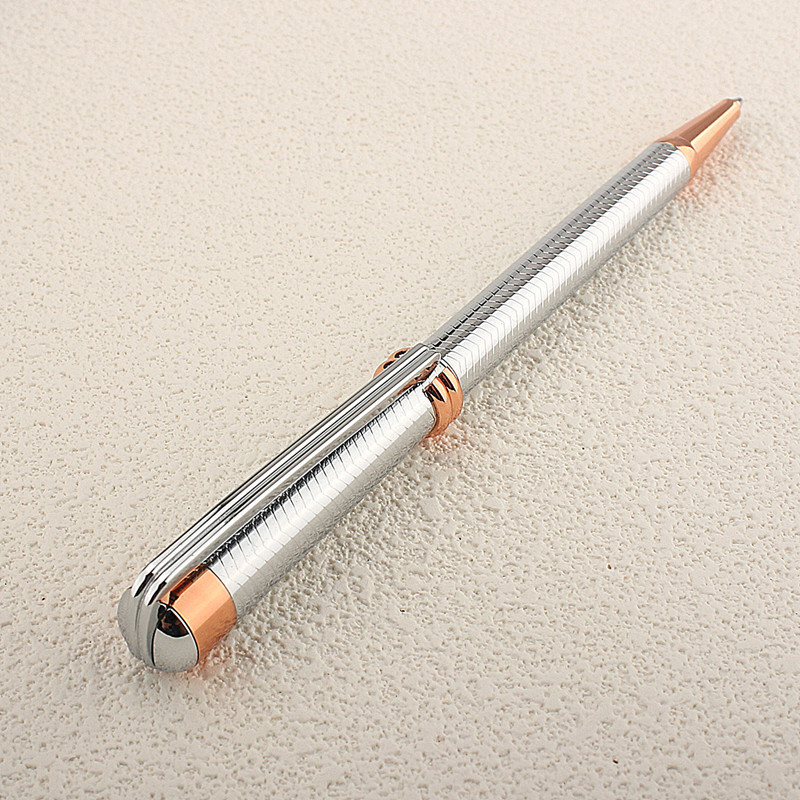Luksuzna kvalitetna srebrna ružičasto zlatna poslovna uredska kemijska olovka Novi školski pribor za studente olovke za pisanje