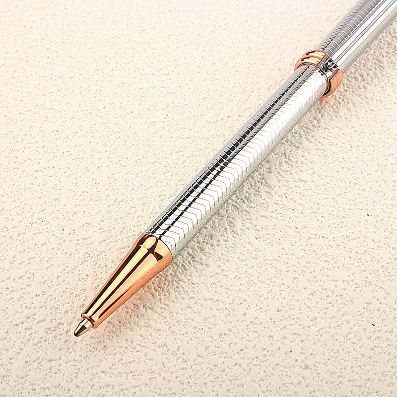 Luksuzna kvalitetna srebrna ružičasto zlatna poslovna uredska kemijska olovka Novi školski pribor za studente olovke za pisanje