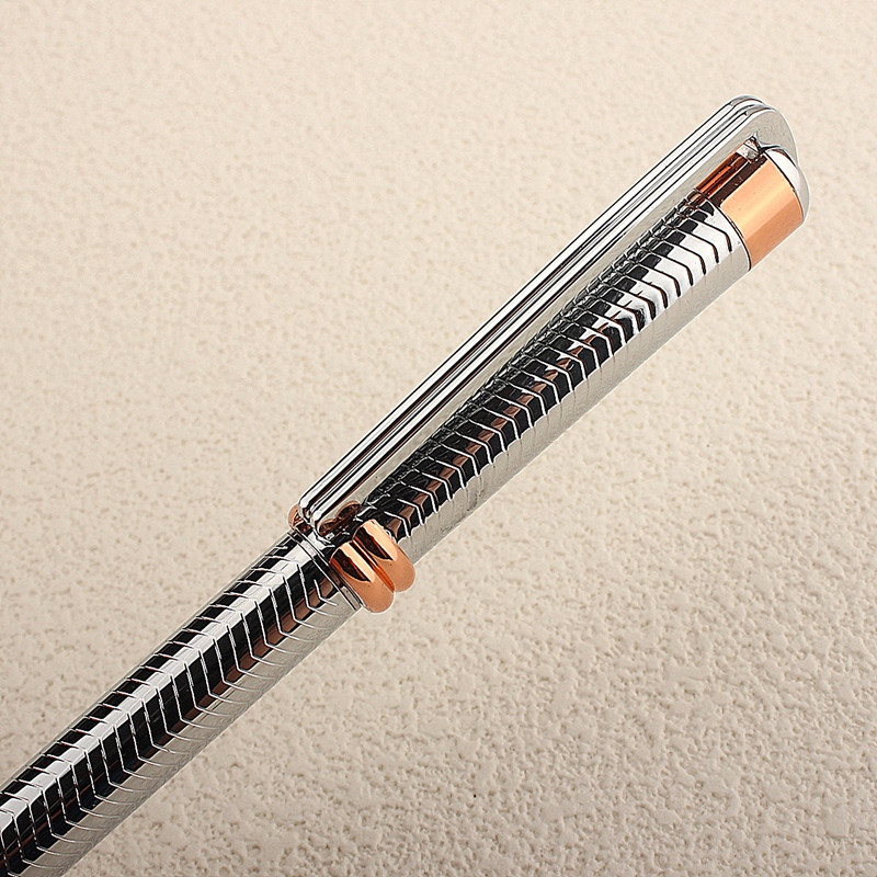 Luksuzna kvalitetna srebrna ružičasto zlatna poslovna uredska kemijska olovka Novi školski pribor za studente olovke za pisanje