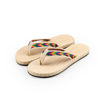 Летни джапанки Дамски чехли Плажни обувки Bohemia Dress Flat Slides Ежедневни джапанки Weave Дамски плажни безплатна доставка