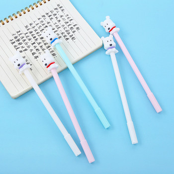 3 τμχ Cute Puppy White Dog στυλό 0,5mm Ballpoint Μαύρο Χρώμα Gel μελάνι Στυλό Γράψιμο Signature Χαρτικά Δώρο Γραφείο Σχολείο F097