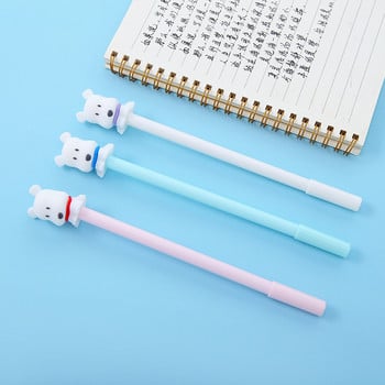 3 τμχ Cute Puppy White Dog στυλό 0,5mm Ballpoint Μαύρο Χρώμα Gel μελάνι Στυλό Γράψιμο Signature Χαρτικά Δώρο Γραφείο Σχολείο F097