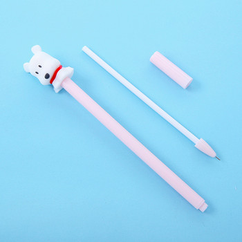 3 τμχ Cute Puppy White Dog στυλό 0,5mm Ballpoint Μαύρο Χρώμα Gel μελάνι Στυλό Γράψιμο Signature Χαρτικά Δώρο Γραφείο Σχολείο F097