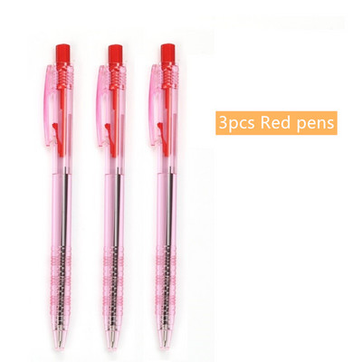 3db Click Type Golyóstoll szett átlátszó kivitel fekete kék piros színű tinta íráshoz Office School F510