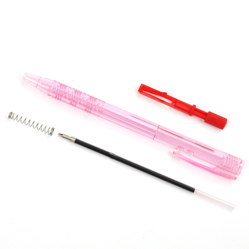 3db Click Type Golyóstoll szett átlátszó kivitel fekete kék piros színű tinta íráshoz Office School F510