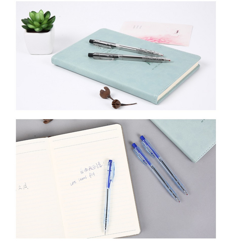 3db Click Type Golyóstoll szett átlátszó kivitel fekete kék piros színű tinta íráshoz Office School F510